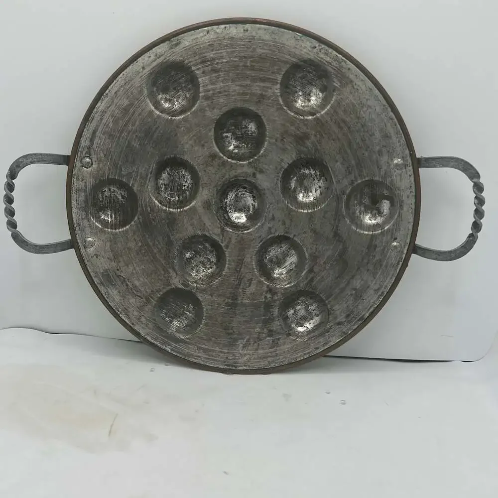 VTG 14” Round Copper Egg Poaching/Pastry Pan / Escargot Pan France